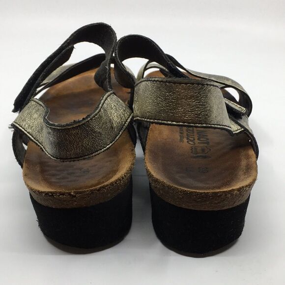 Naot Kayla Sandal Gold Leather Three Strap Adjustable Comfort Shoes US 8 - Picture 5 of 14